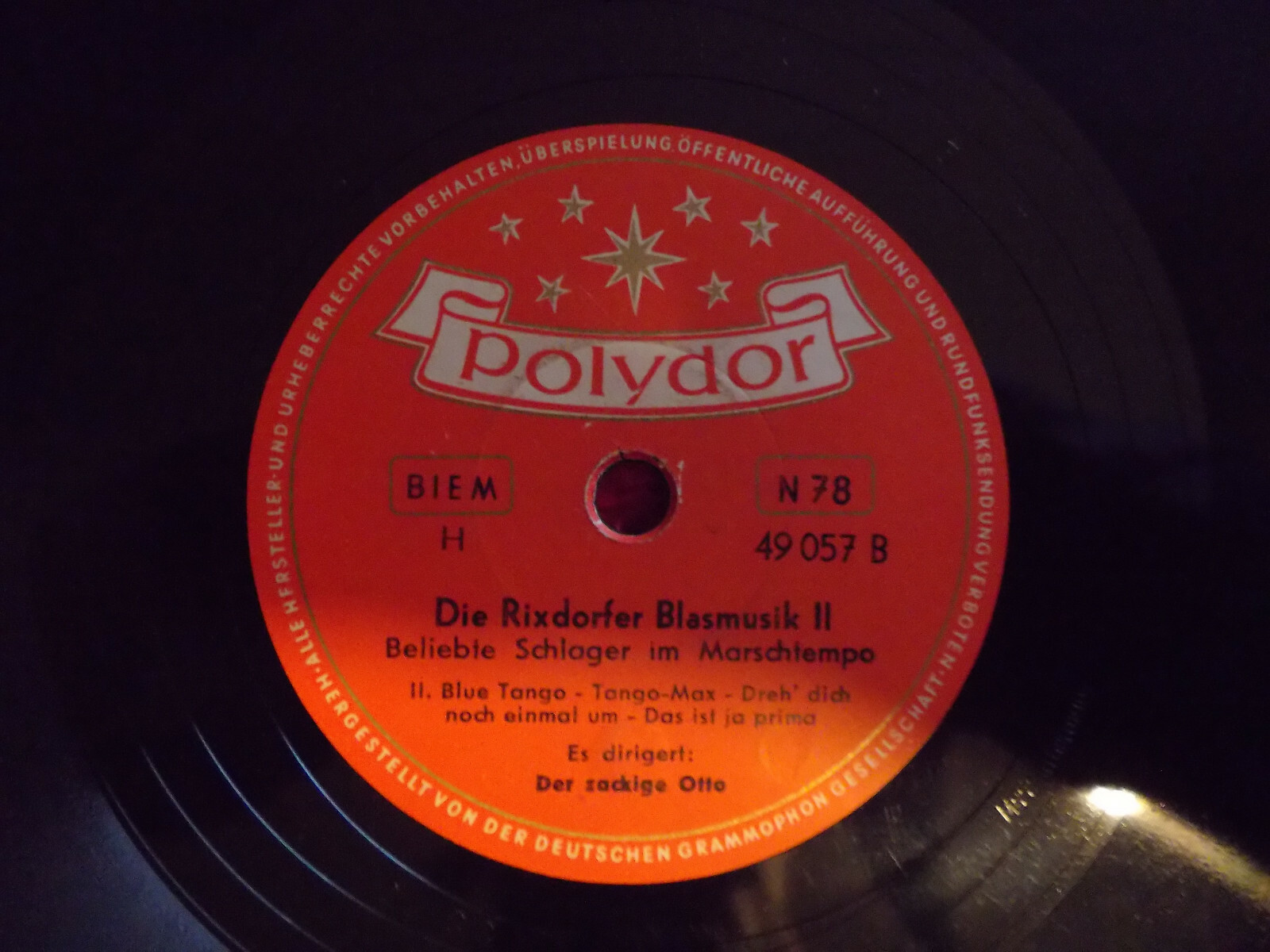 Der zackige Otto – Die Rixdorfer Blasmusik II | Polydor 78er-Schallplatte, Bild 2