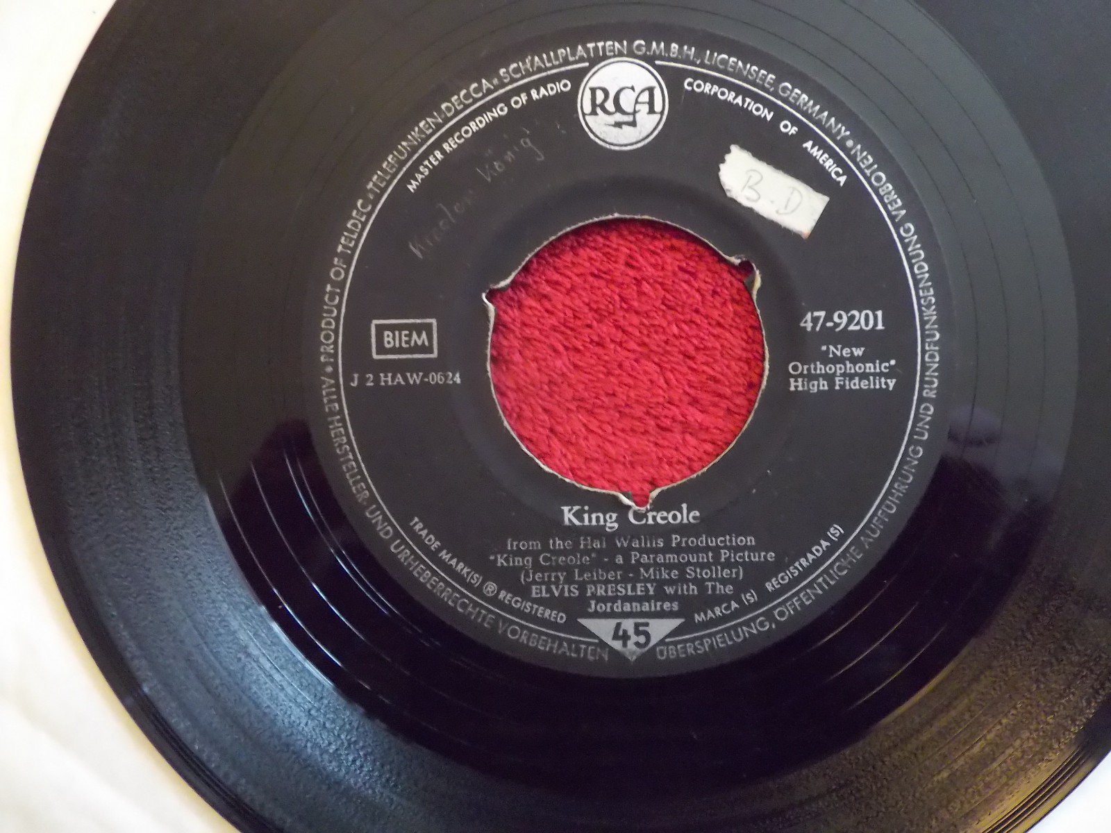 Elvis Presley – King Creole / Dixieland rock (RCA Records, 47-9201)