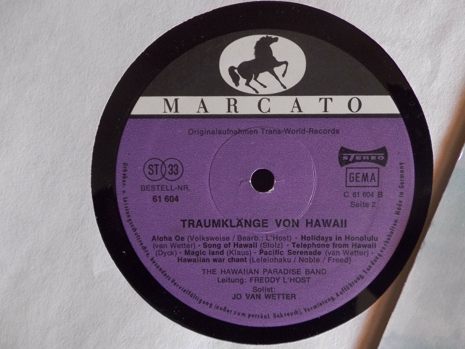 The Hawaiian Paradise Band – Traumklänge von Hawaii (LP, Marcato Records), Bild 2