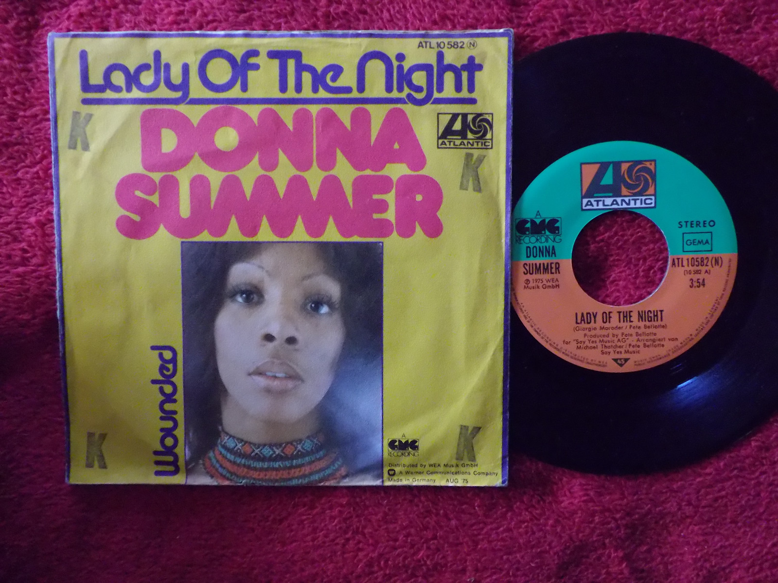 Donna Summer – Lady of the night / Wounded (Atlantic Records, 1975)