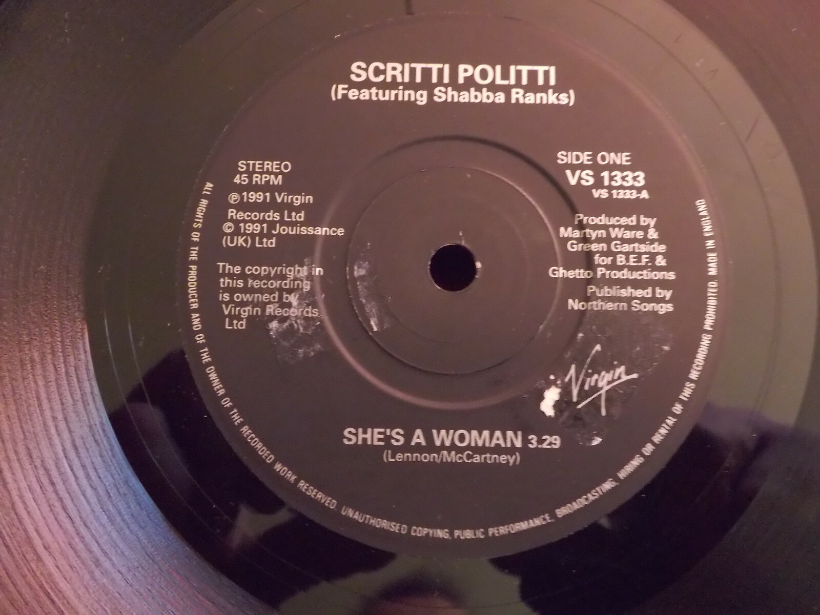 Scritti Politti – She’s a woman / She’s a woman (Instr.) | Virgin Records, VS  1333
