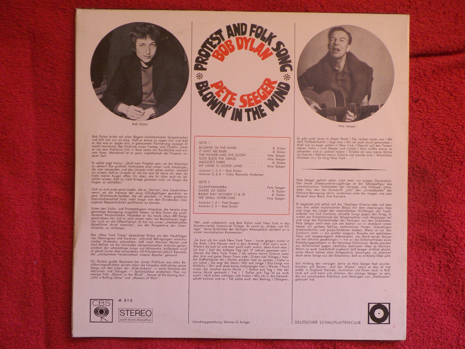 Bob Dylan & Pete Seeger – Protest and Folk songs | CBS Records LP, Bild 3