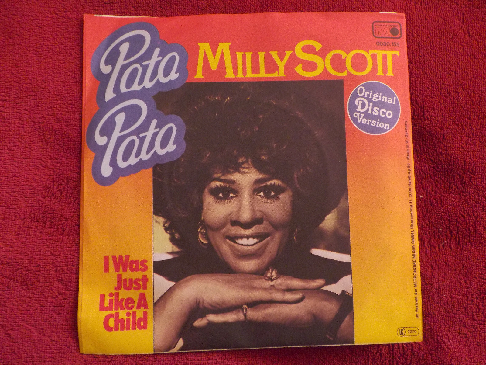 Milly Scott – Pata Pata / I was just like a child (Metronome Records, 1979), Bild 2