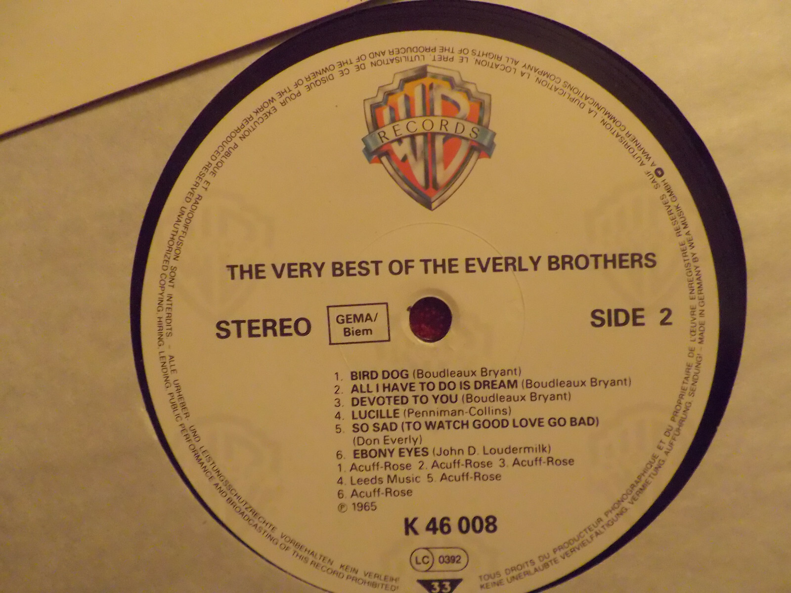 The Everly Brothers – The very best of | Warner Bros. LP, Bild 2