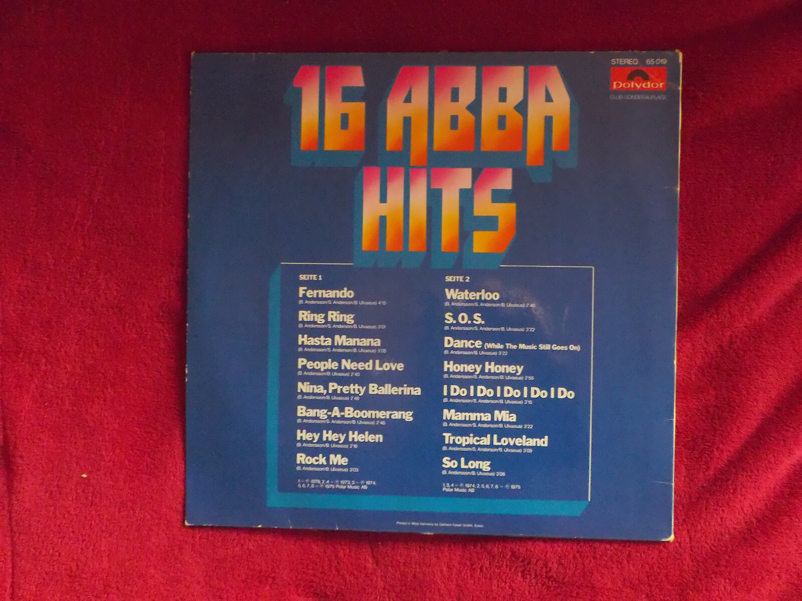 ABBA – 16 Abba Hits | Polydor Records Club-Sonderauflage, Bild 2