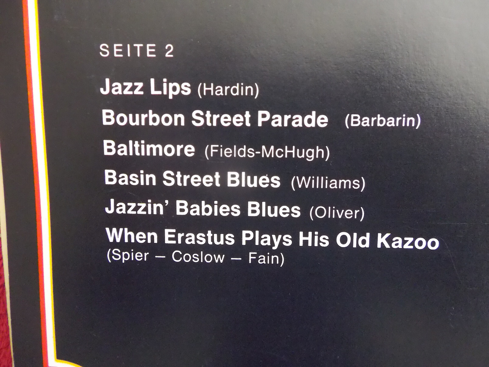 Abbi Hübner & his Low Down Wizards – City Jazz (Telefunken Records, TS 3272/1-2, 1974), Bild 6