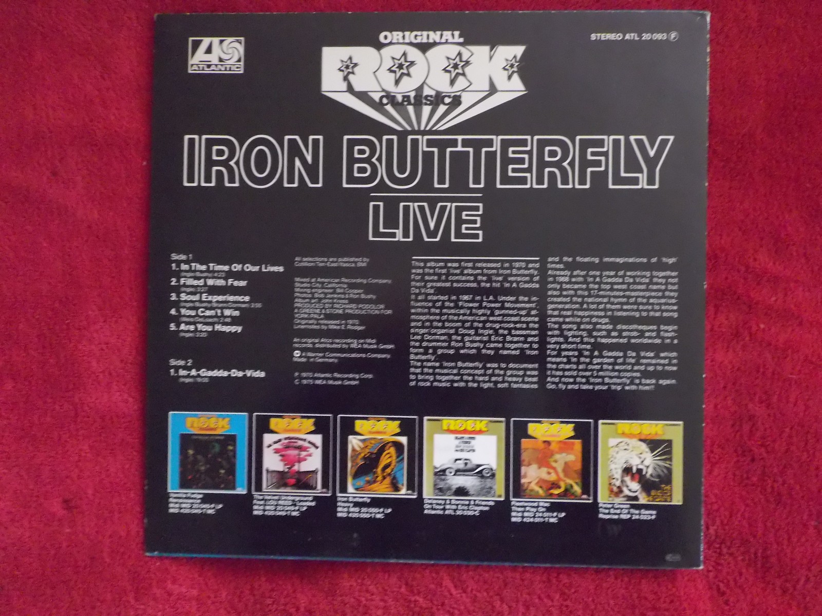 Iron Butterfly – Live (LP, Atlantic Records, ATL 20 093, 1975), Bild 2