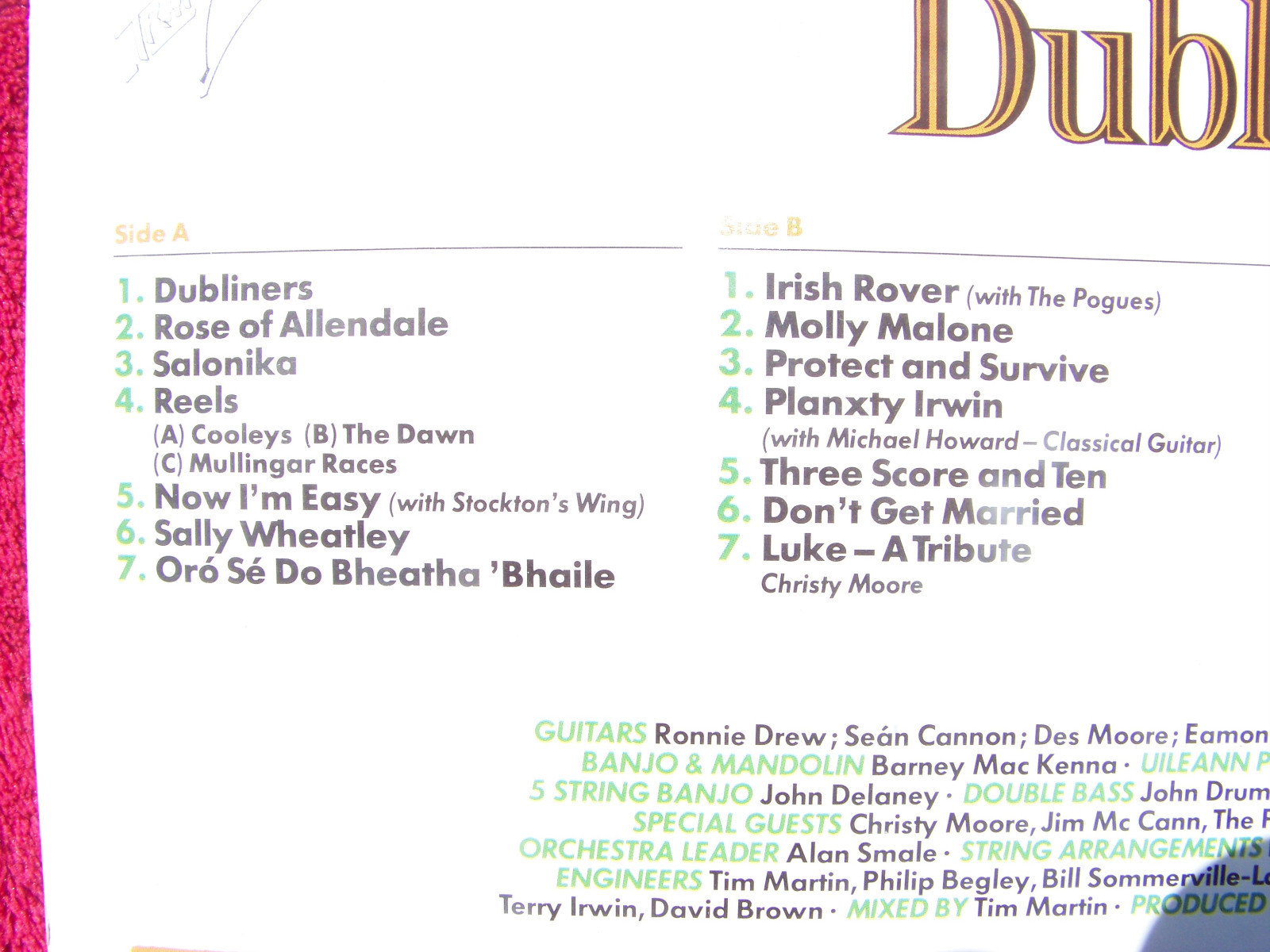 The Dubliners – Celebration 25 Years (Transparent Records, D-LP), Bild 3