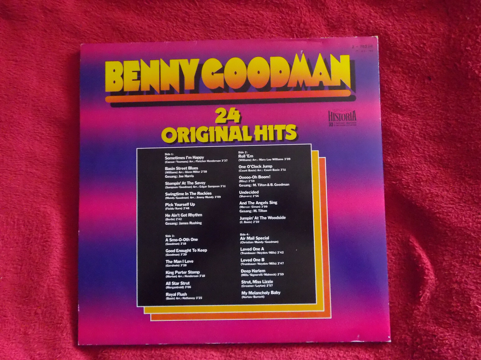 Benny Goodman – 24 Original Hits | Historia Records TCH 2-762 | Doppel-LP, Deutschland 1980, Bild 3