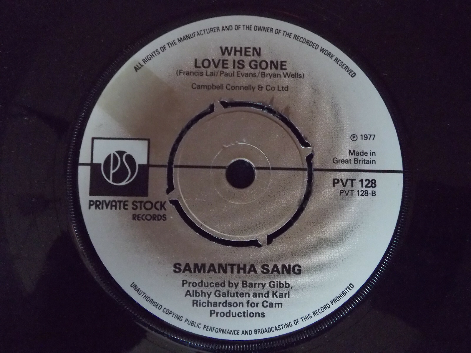 Samantha Sang – Emotions / When love is gone (UK 7-Inch-Single, 1977), Bild 2