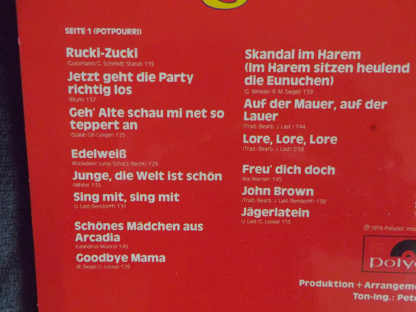 James Last – Sing mit 2 (Polydor, LP), Bild 4