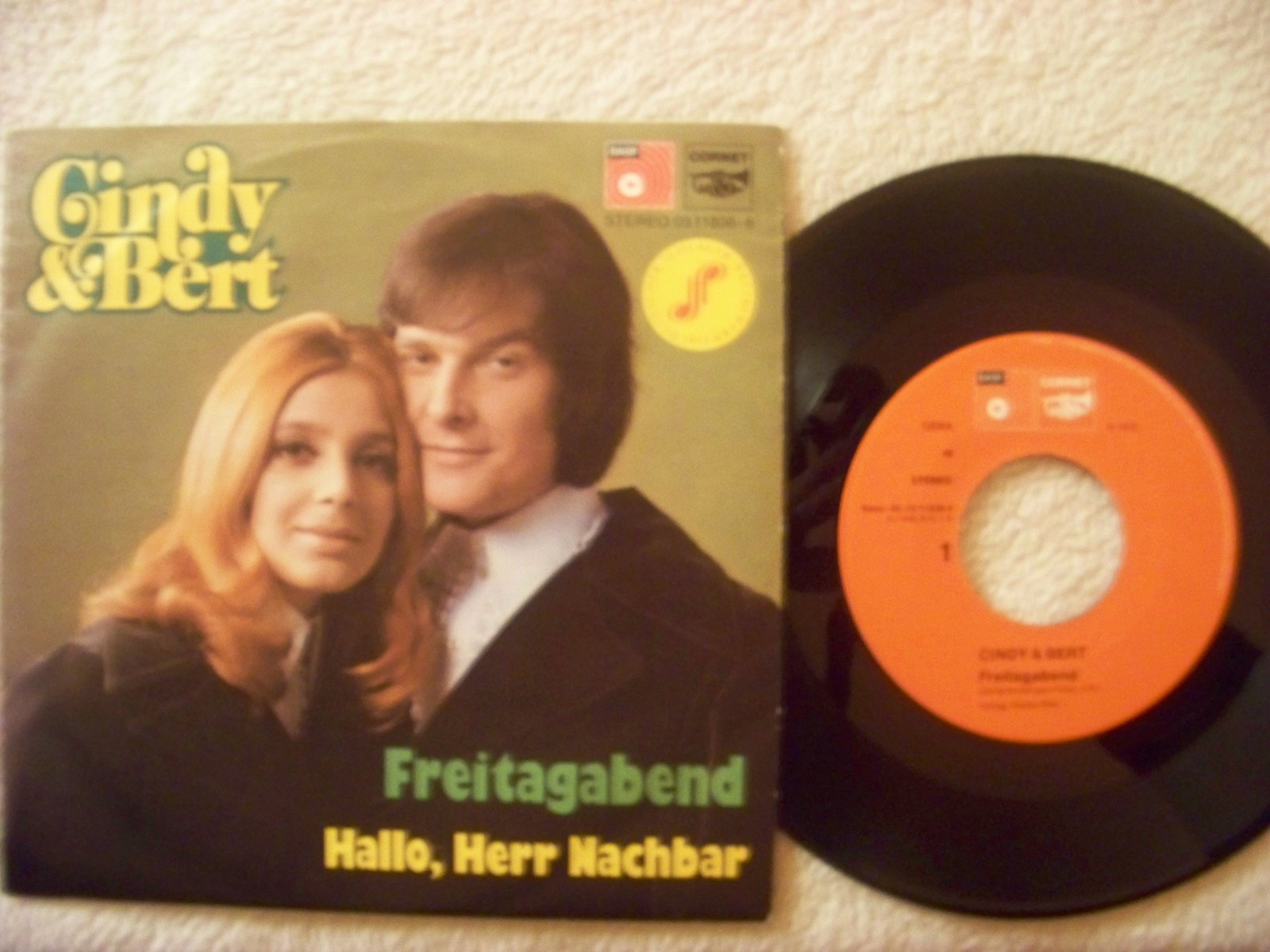 Cindy & Bert – Freitagabend / Hallo, Herr Nachbar | 7″ Single, 1973