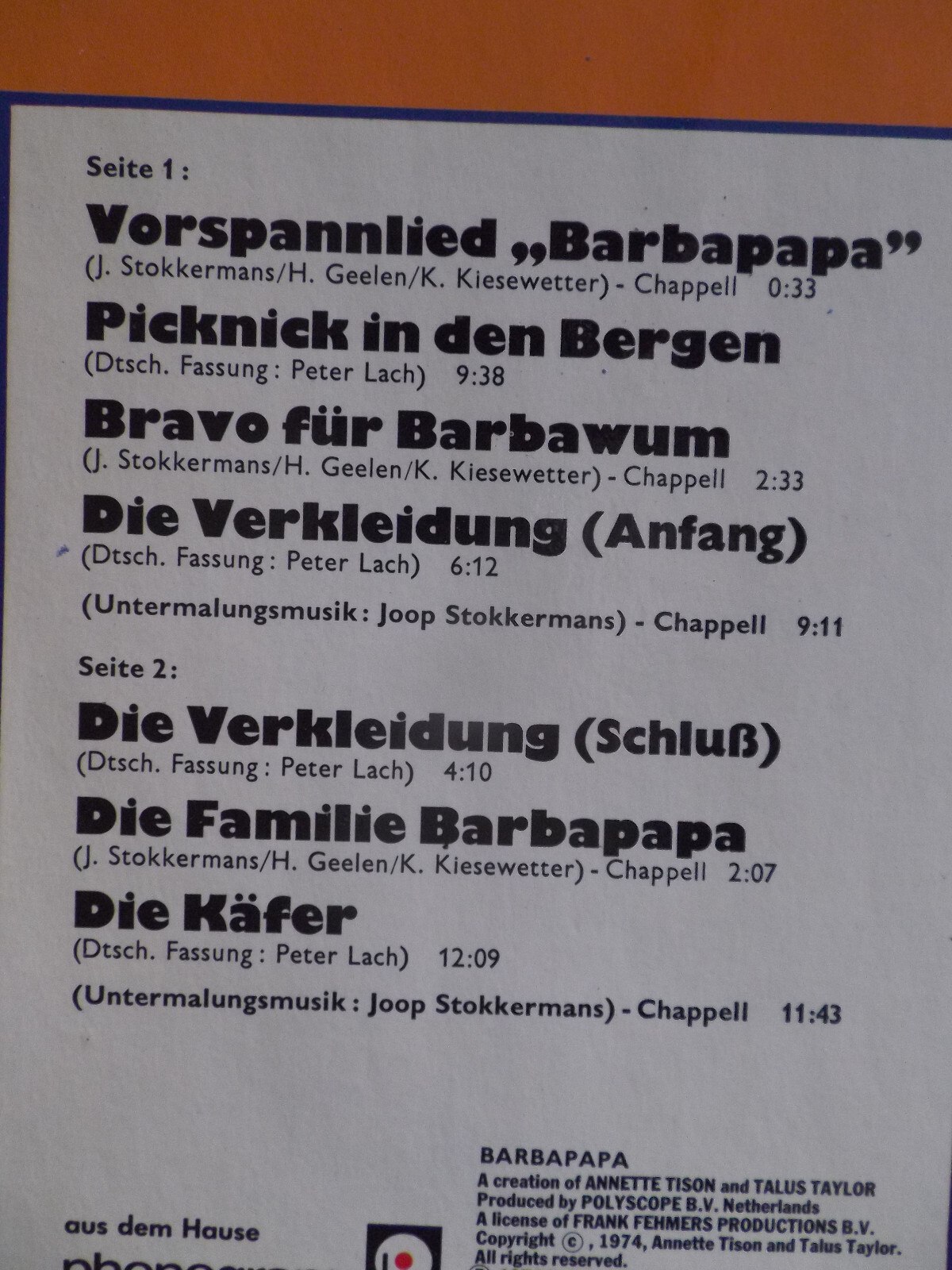 Barbapapa 3 – Neue Geschichten und lustige Lieder | Fontana LP, Bild 3