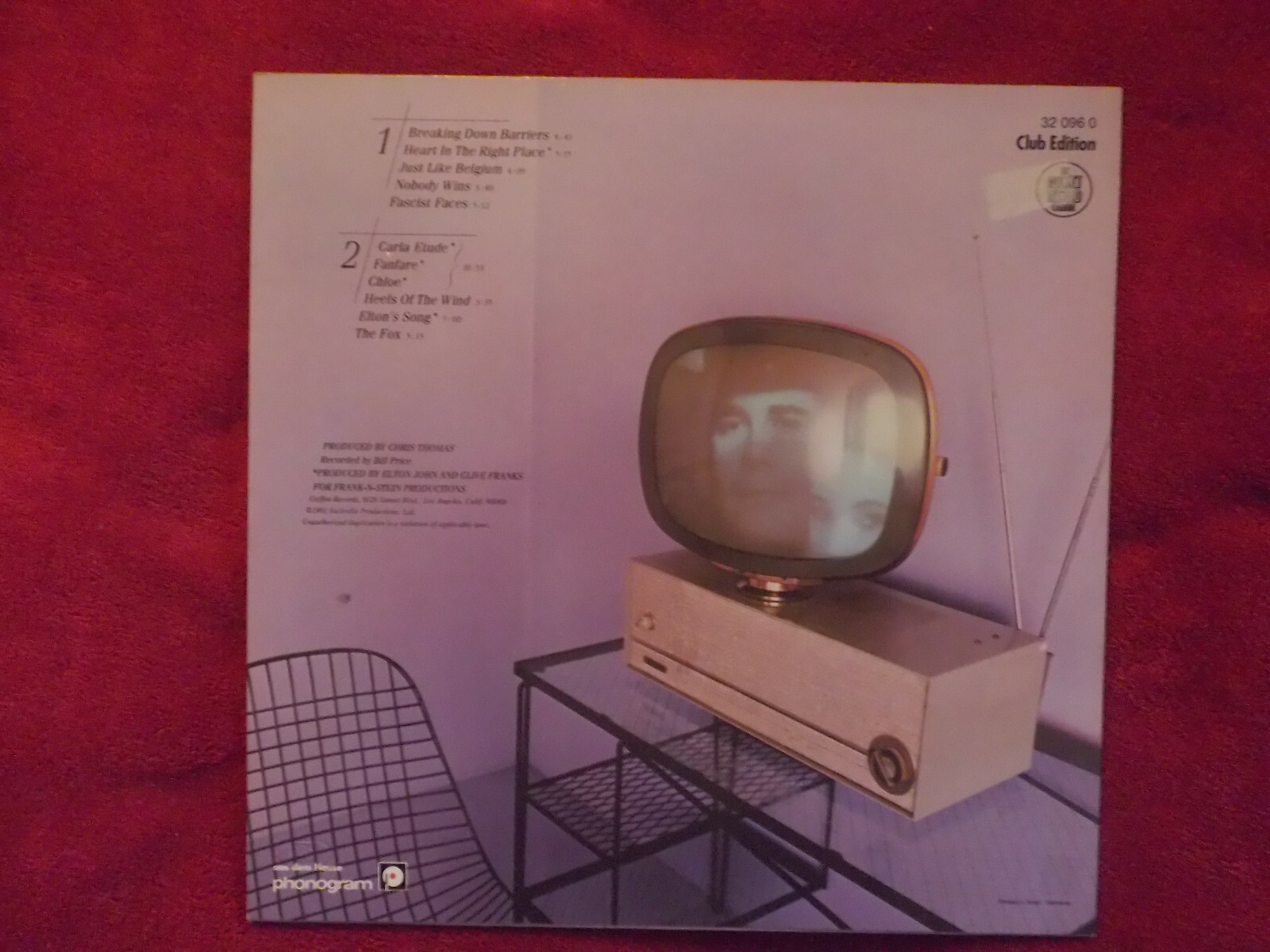 Elton John – The Fox | Rocket Record Company Records, Club Edition LP, Bild 2