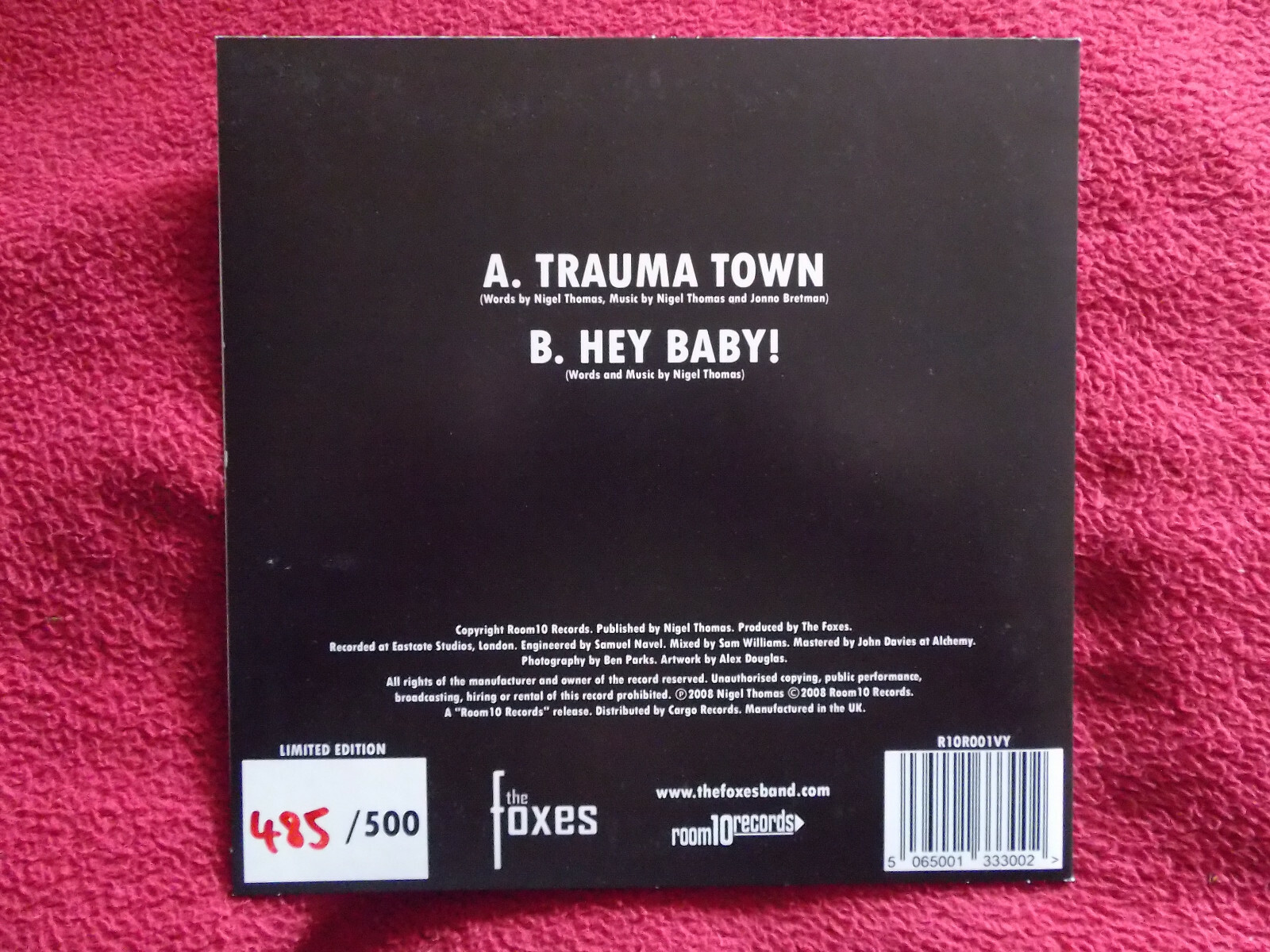 The Foxes – Trauma Town / Hey Baby! | 7″-Vinyl-Single, 2008, Bild 2
