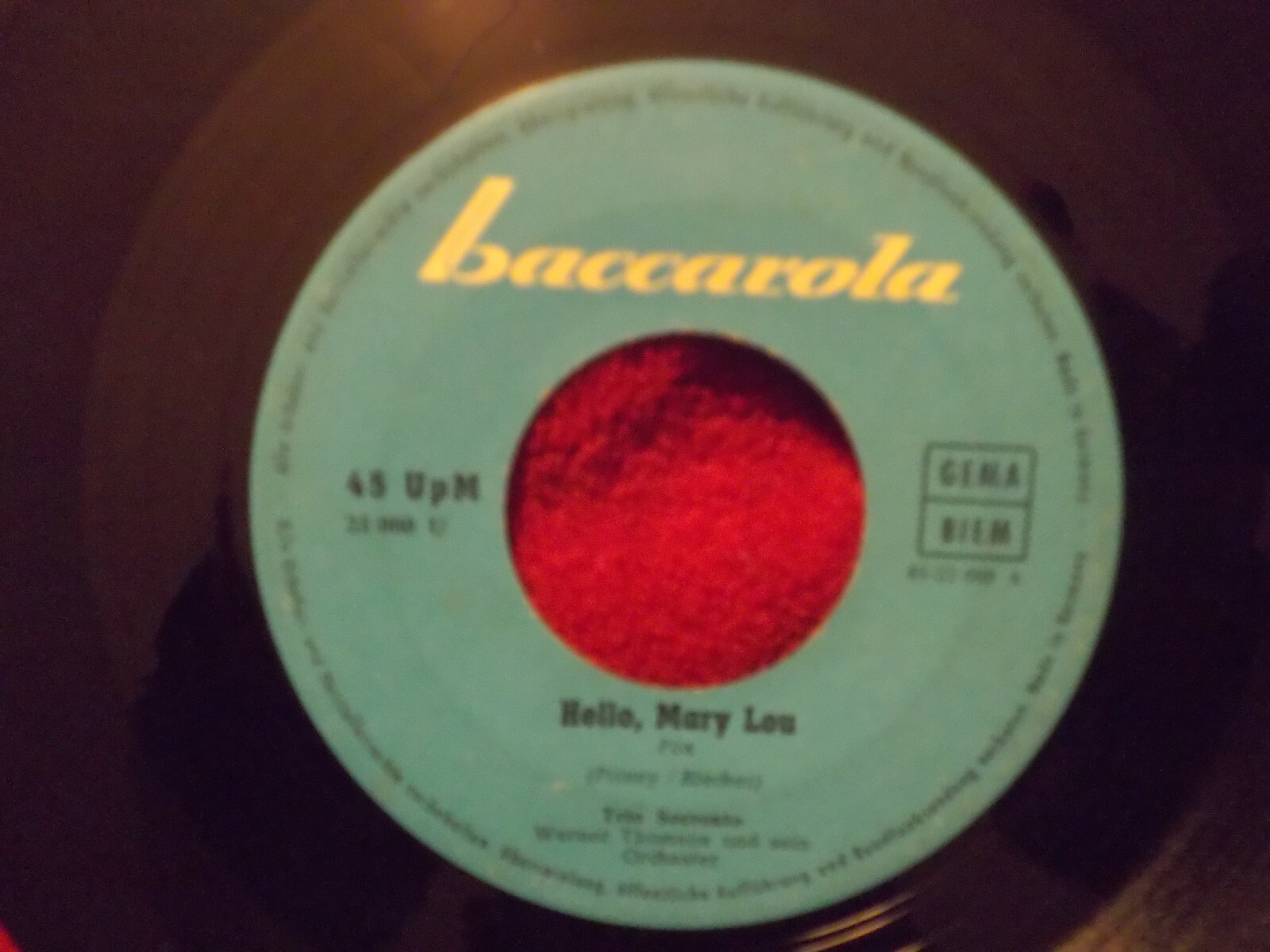 Trio Sorrento / Dick Robby – Hello, Mary Lou / Zuckerpuppe (Baccarola, 45er-Single)