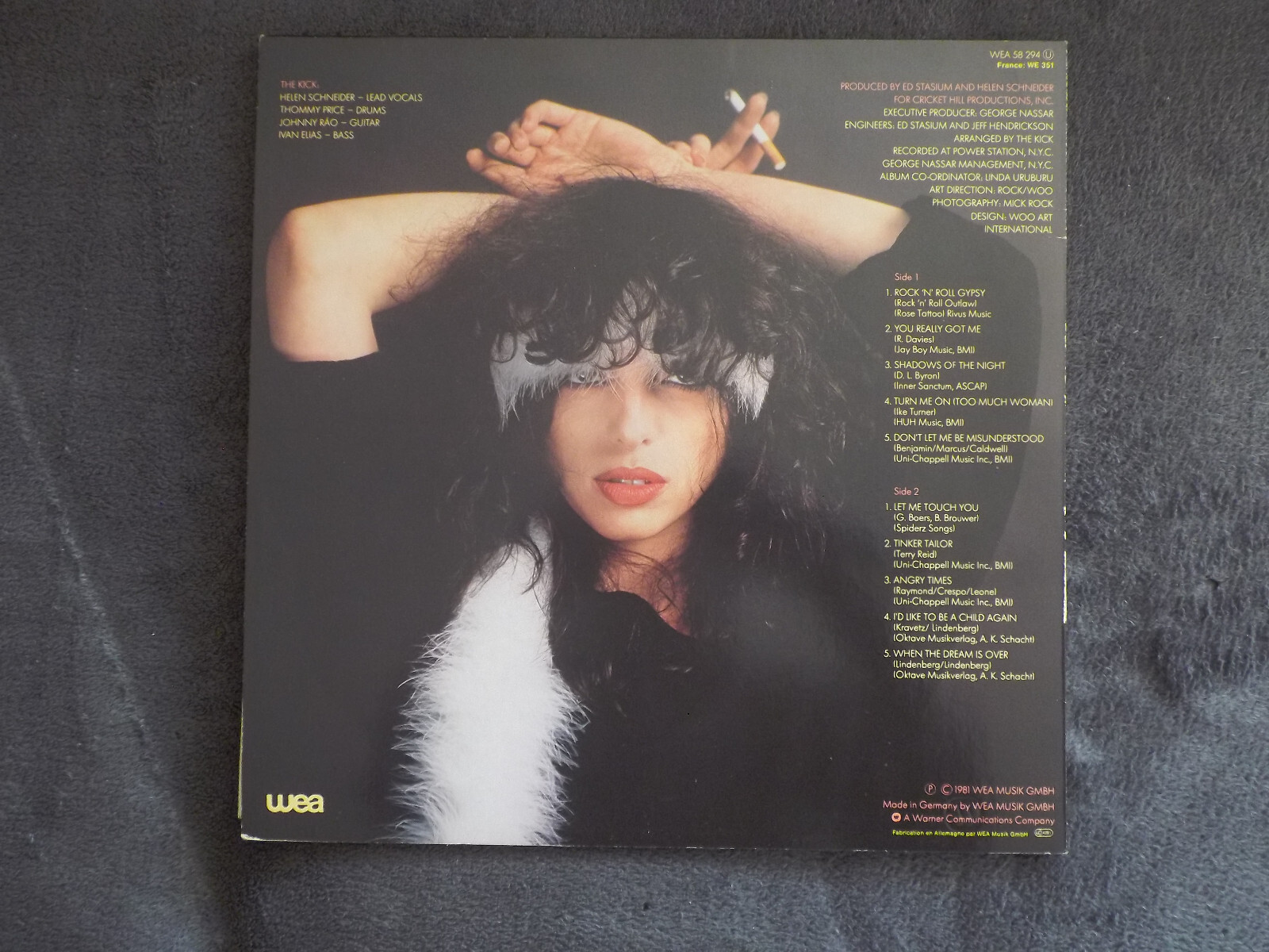 Helen Schneider – Schneider with the kick (LP, WEA 58 294, 1981), Bild 2