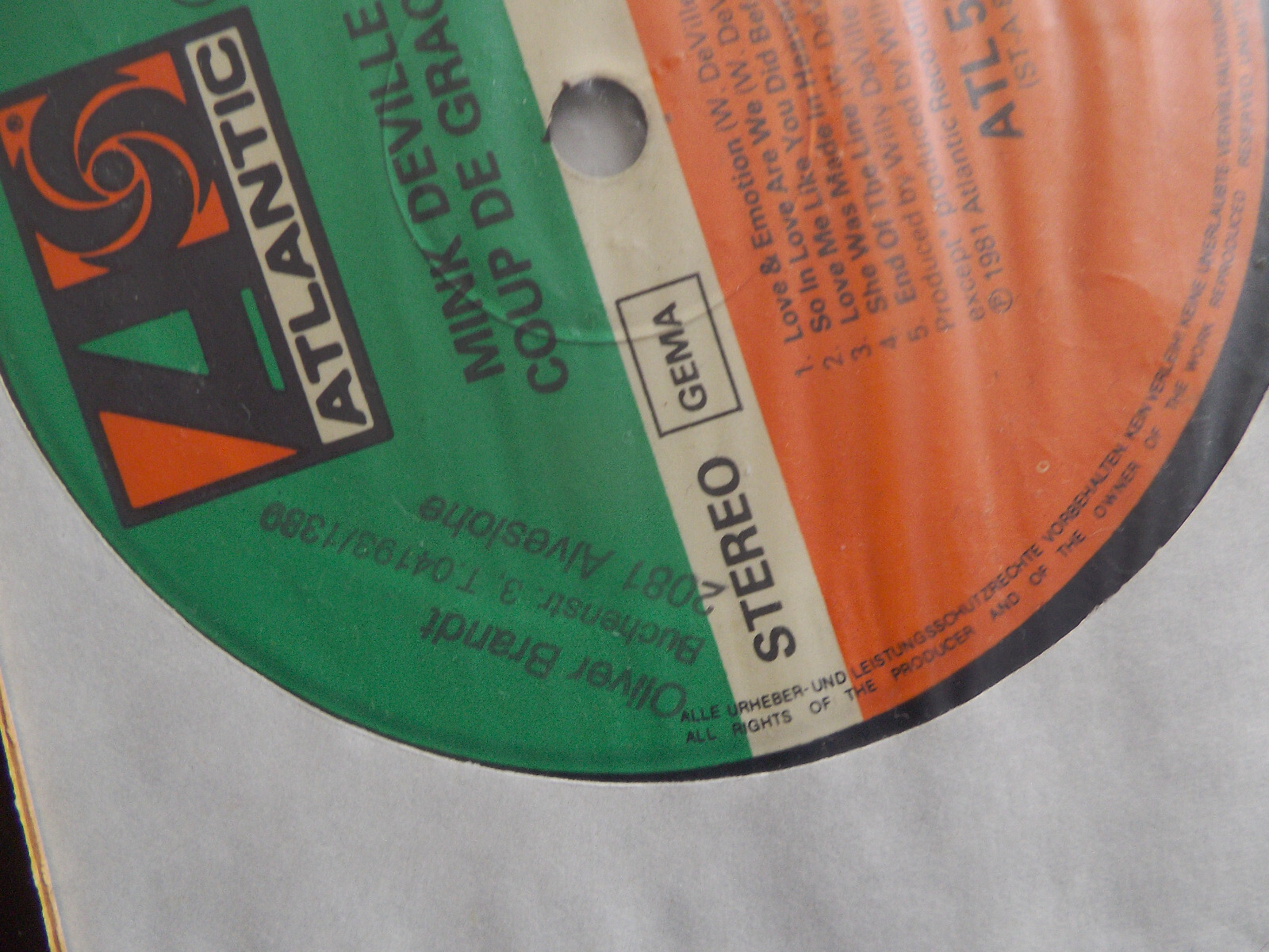 Mink DeVille – Coup de Grace (LP, Atlantic Records, 1981), Bild 2