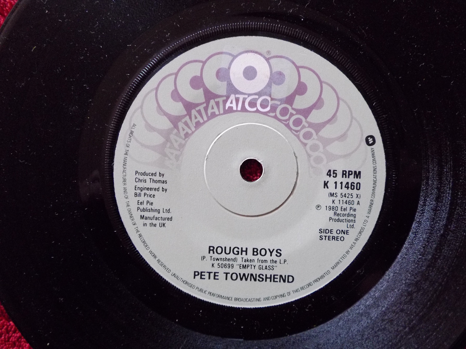 Pete Townshend – Rough boys / And I moved | ATCO Records, Single, 1980