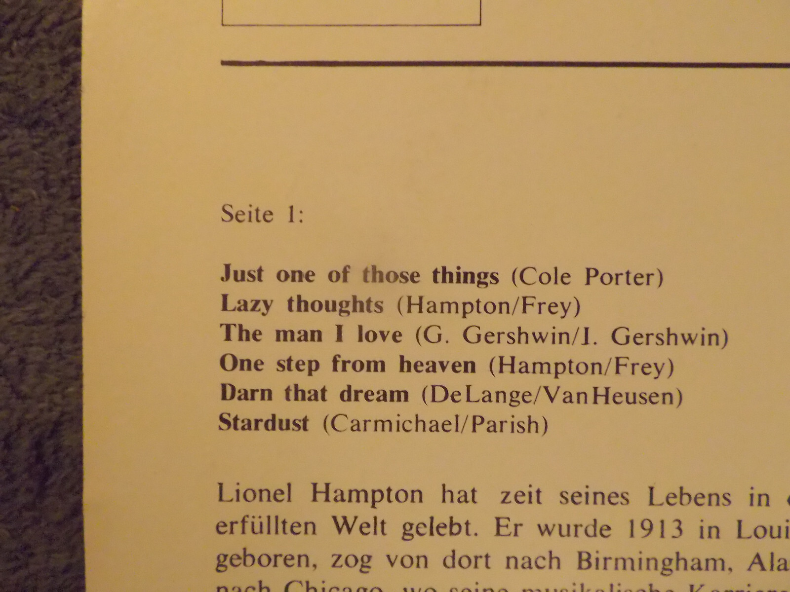 Lionel Hampton und Orchester – Lionel Hampton | RCA Records NL 80475, Bild 3