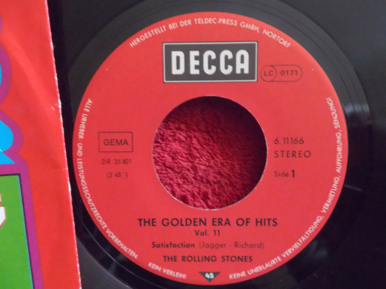 The Rolling Stones – Satisfaction / The Under Assistant West Coast Promotion Man | Decca 6.11166, Bild 2