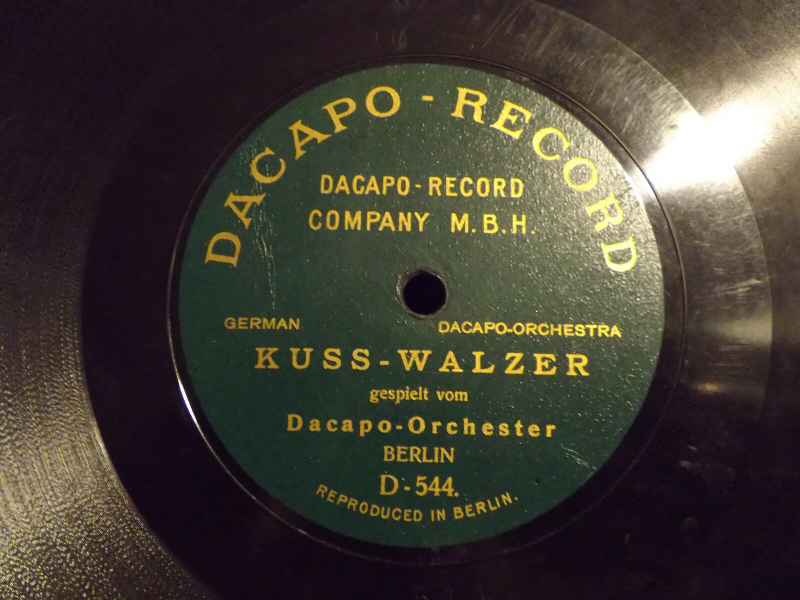 Dacapo - Orchester – Ich liebe dich / Kuss-Walzer (Schellack-Single), Bild 2