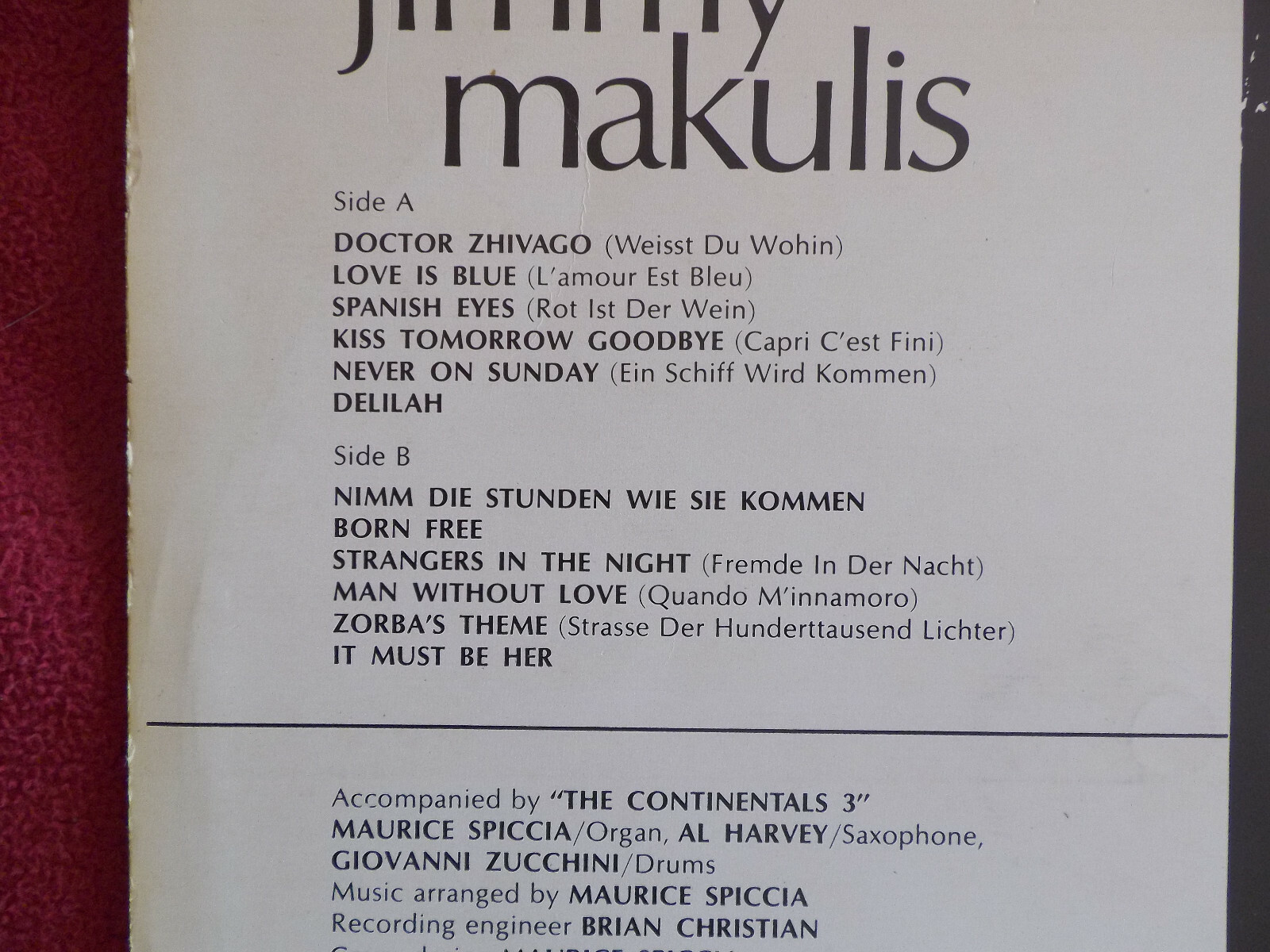 Jimmy Makulis – With Love (LP, Hippo Records), Bild 3