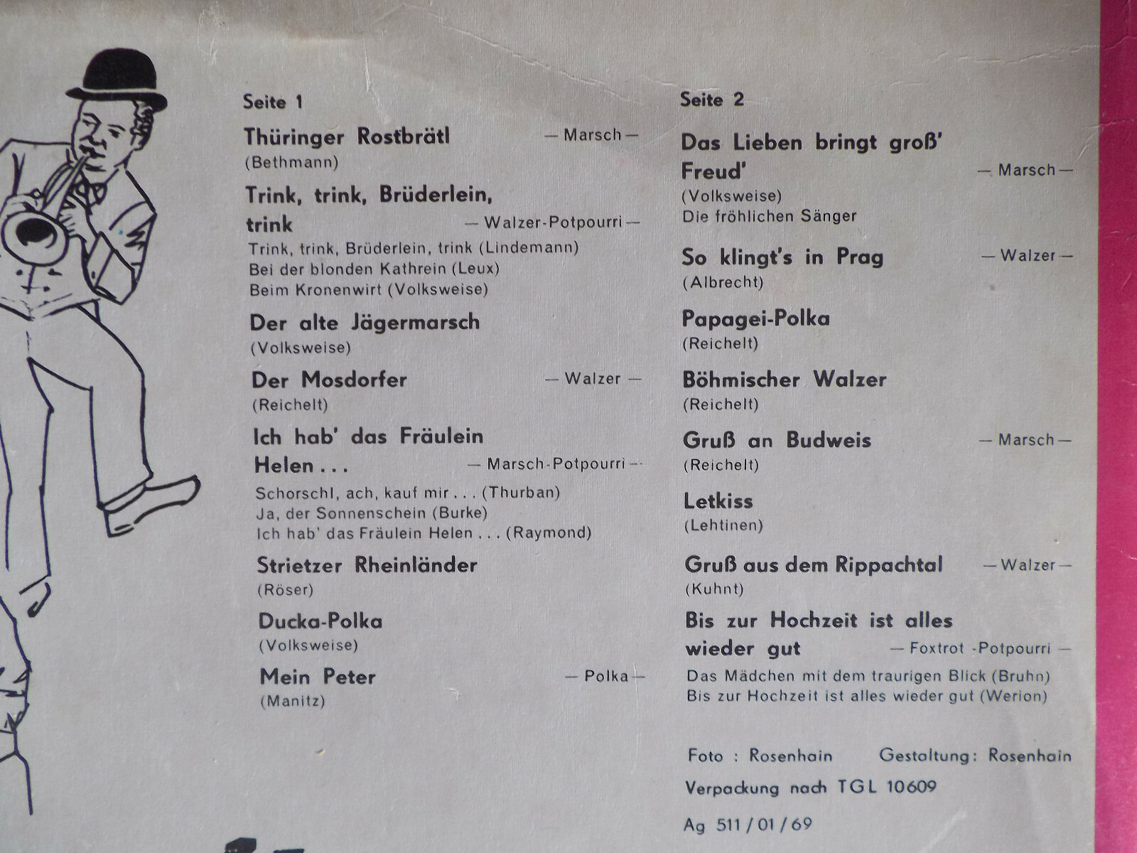 Otto Kayser und die Scherbelberger Musikanten – LP, Amiga Records, 1969, Bild 4