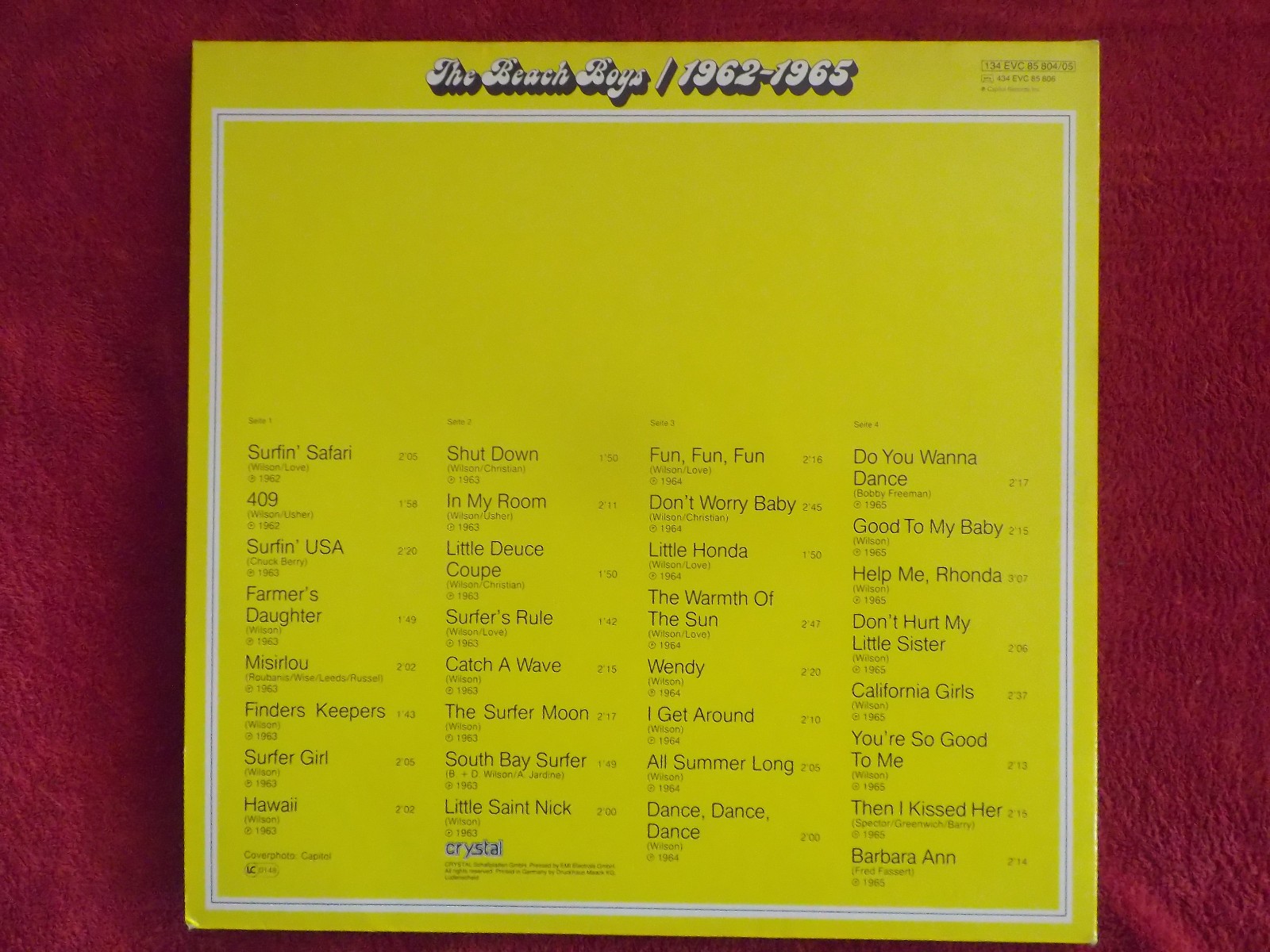 The Beach Boys – 1962–1965 | Germanisches Capitol-Doppel-LP, Bild 3
