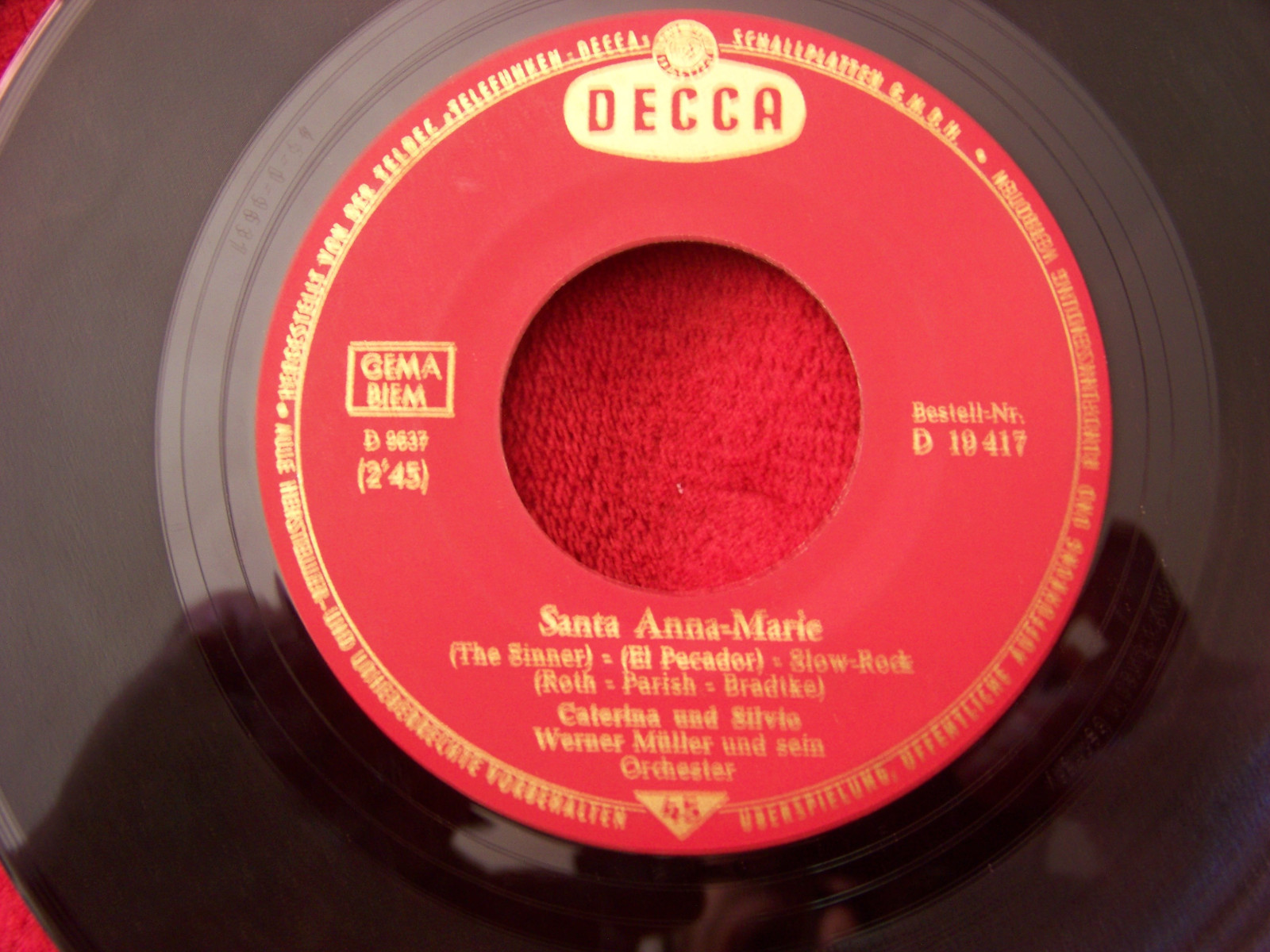 Caterina und Silvio – Lup-di-lu / Santa Anne-Marie (Decca, 45 U/min), Bild 2
