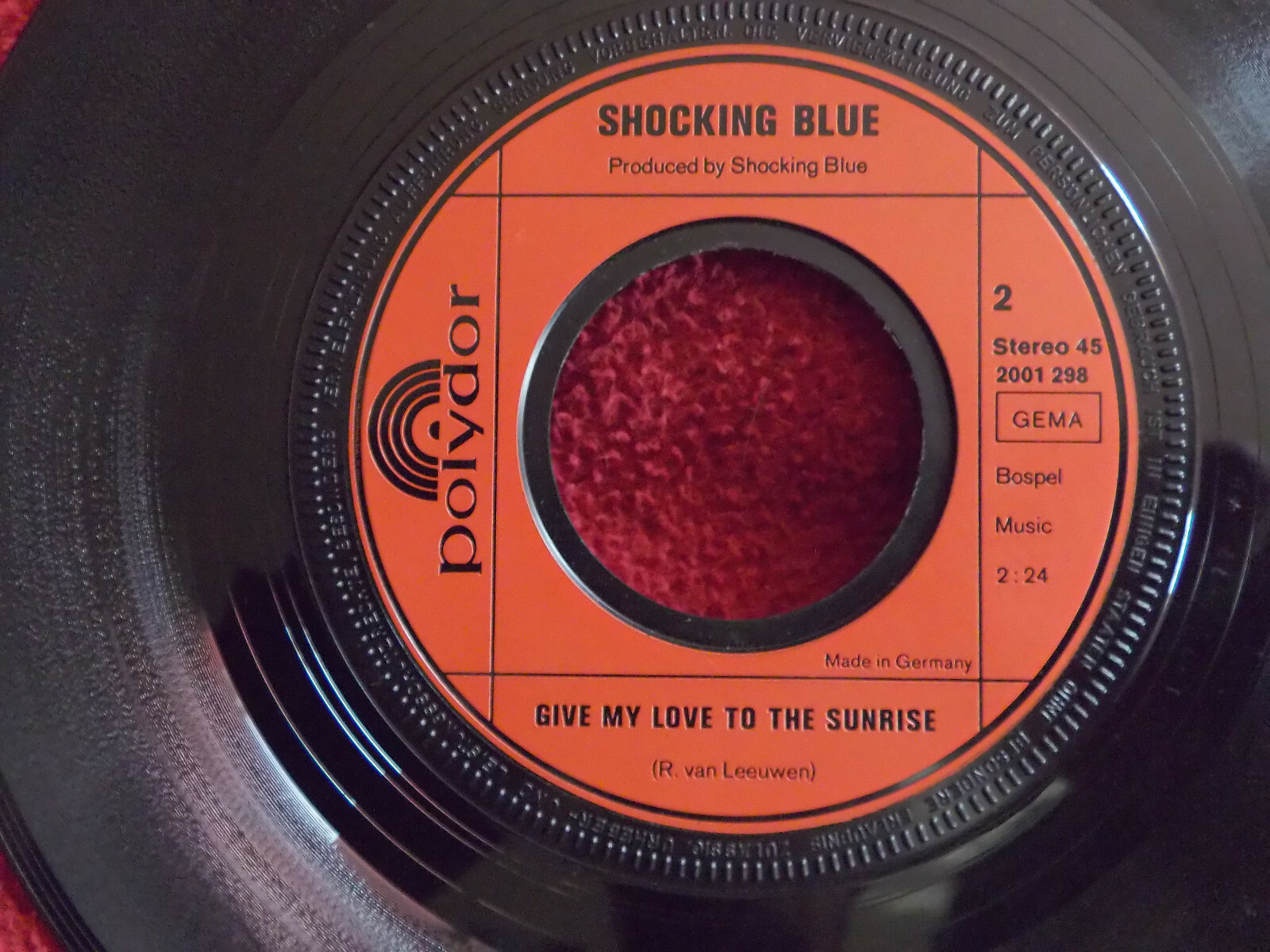Shocking Blue – Ink pot / Give my love to the sunrise (Polydor 2001 298), Bild 2