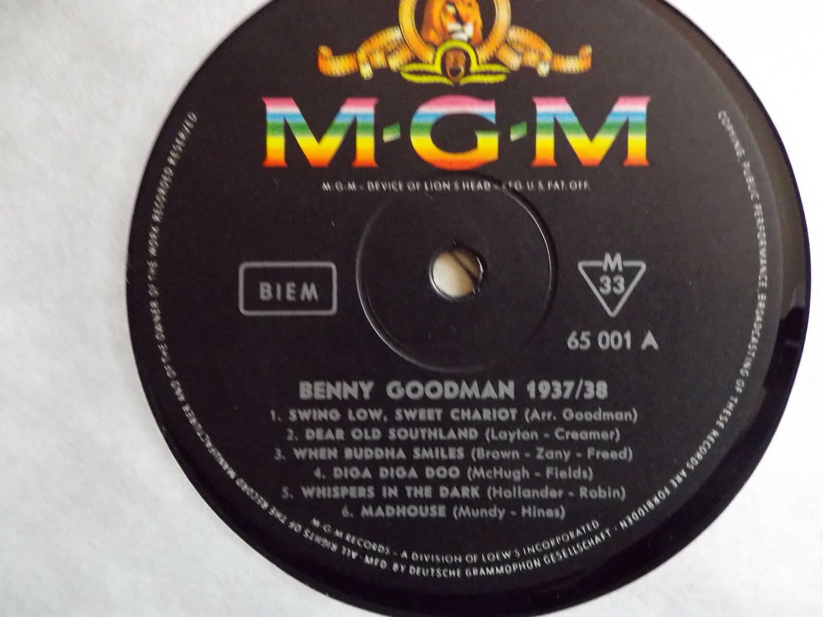 Benny Goodman – Vol. 1 Performance recordings 1937-1938 (MGM Records, LP), Bild 3
