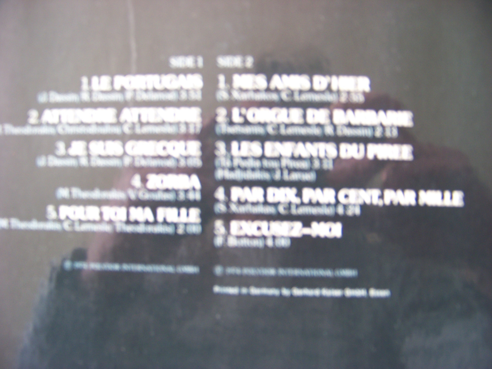 Melina Mercouri – Chansons (LP, Polyor Records, 1974), Bild 2