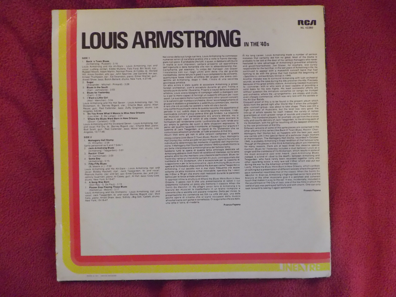 Louis Armstrong – In the ´40 s (LP, RCA Records), Bild 2