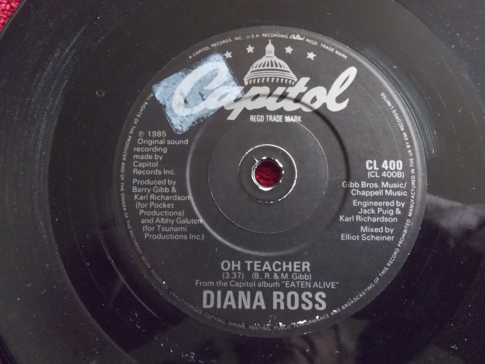 Diana Ross – Experience / Oh teacher (Single, UK 1985), Bild 2