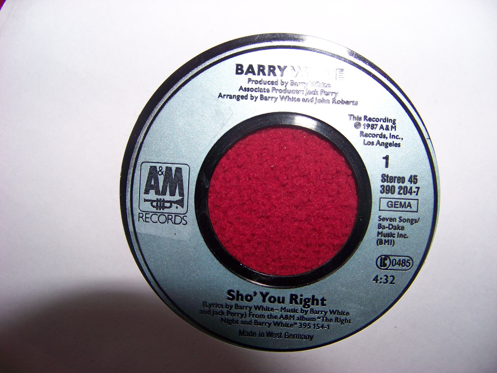 Barry White – Sho´ you right / You´re what´s on my mind (7″ Single, A&M Records, 1987)