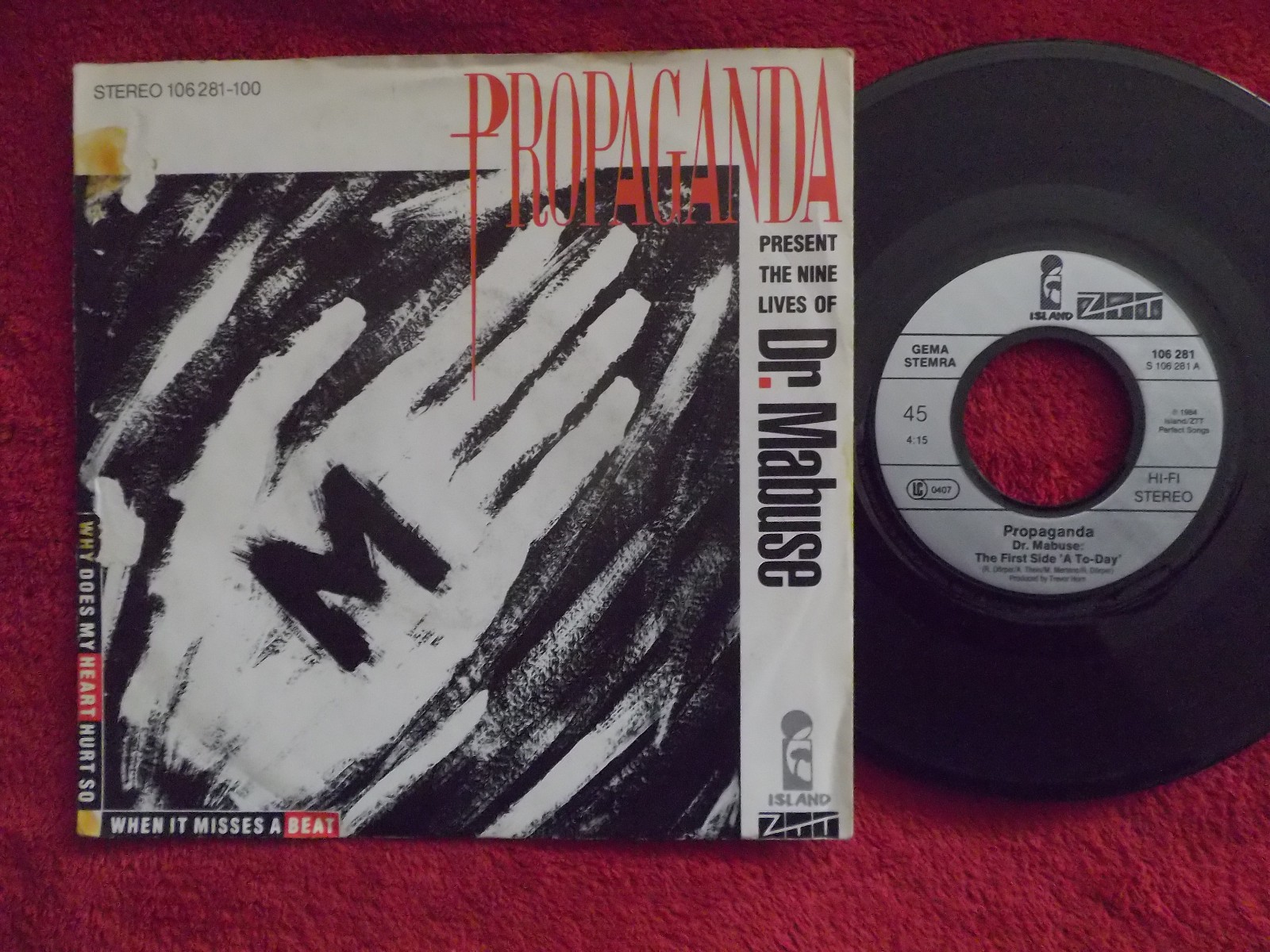 Propaganda – Dr. Mabuse | Island Records 106 281, Deutschland, 1984, 7″-Single