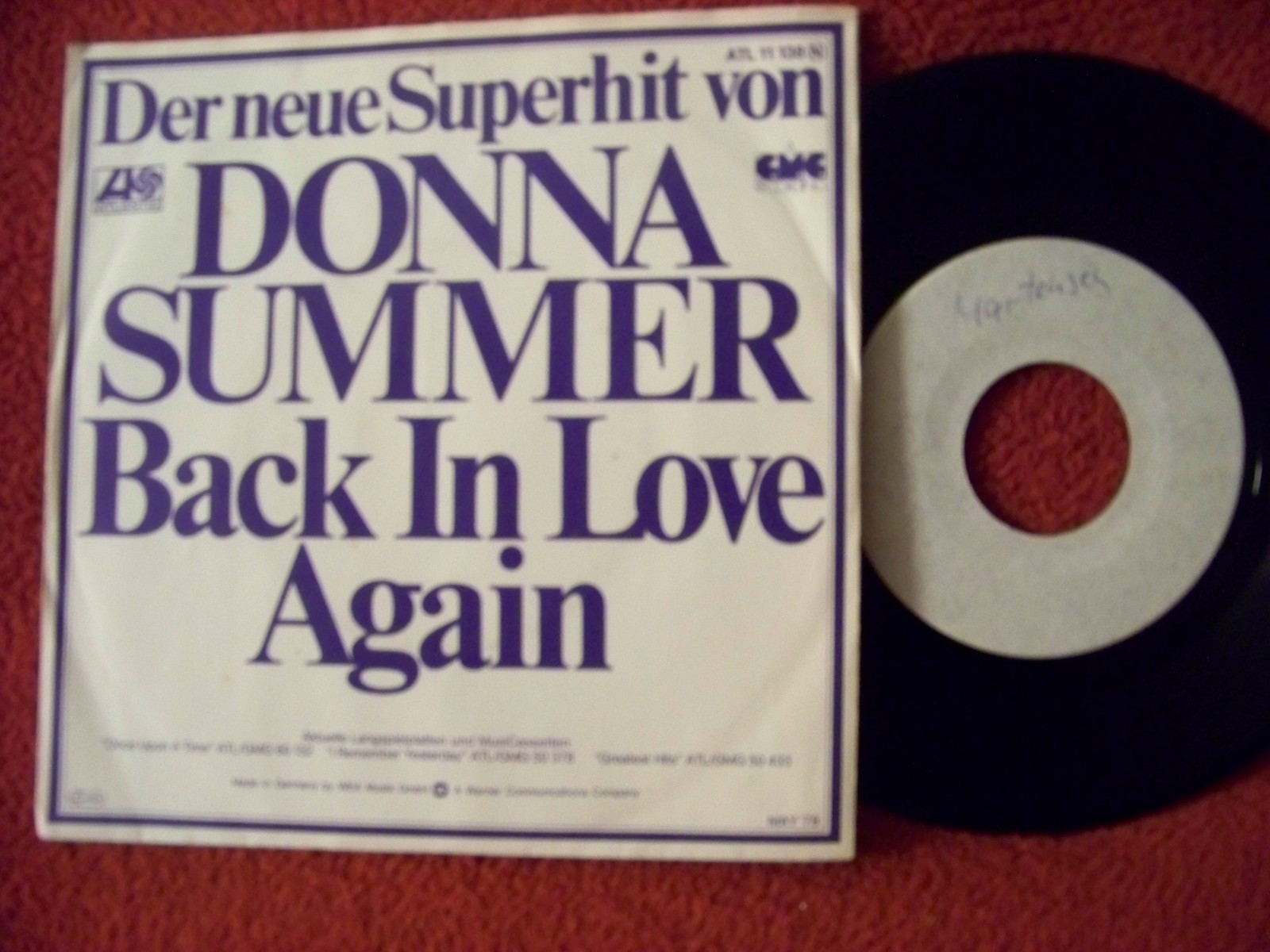 Donna Summer – Back in Love Again / A Man Like You (7″-Single, 1978)
