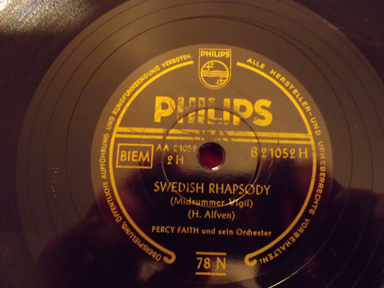 Percy Faith – The Song from Moulin Rouge / Swedish Rhapsody, Schellack-Single, Philips, Bild 2