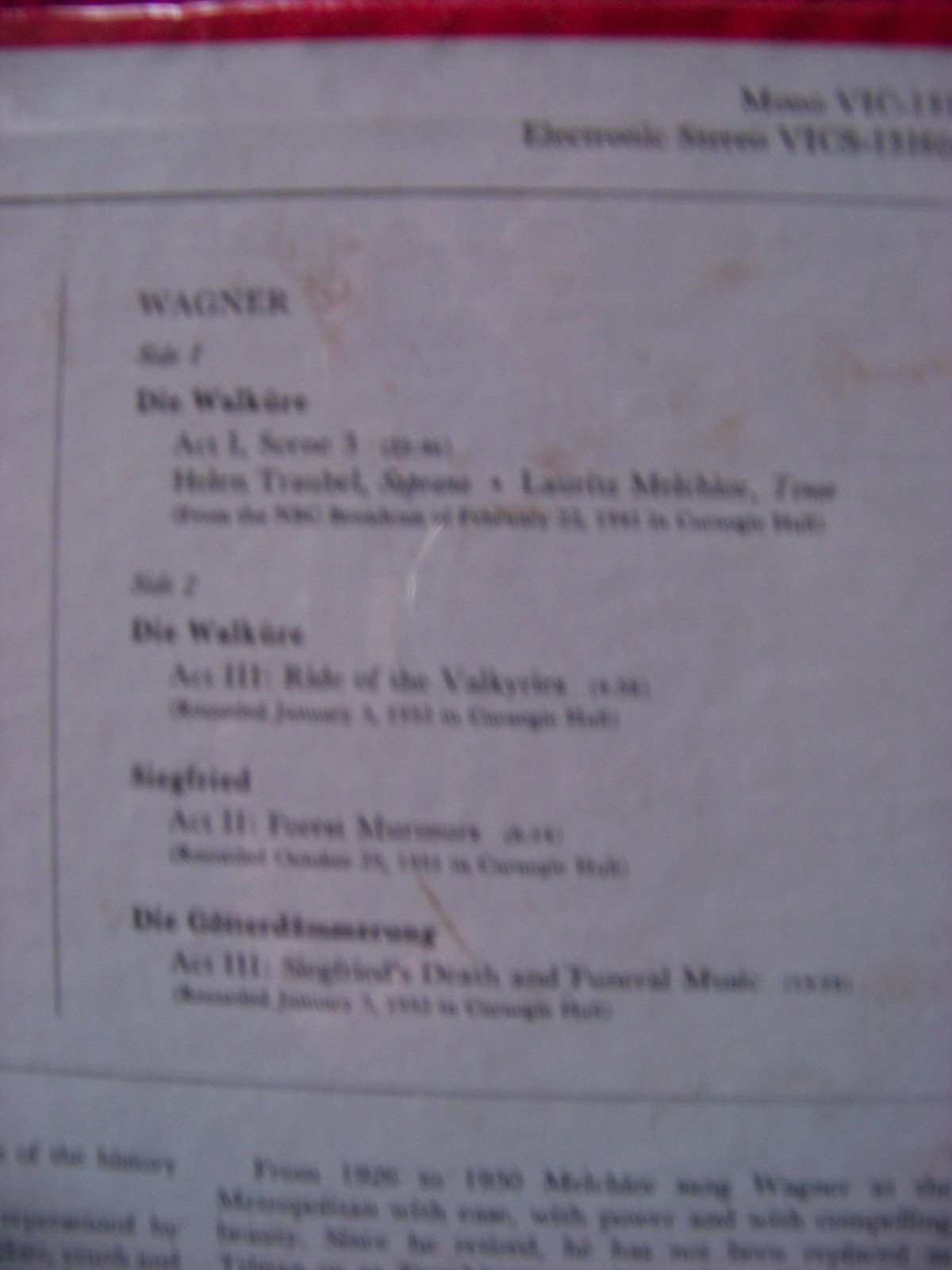 Toscanini / Wagner – Walküre + Siegfried + Götterdämmerung (RCA Records, VICS - 1316 (e), USA, 1968), Bild 2