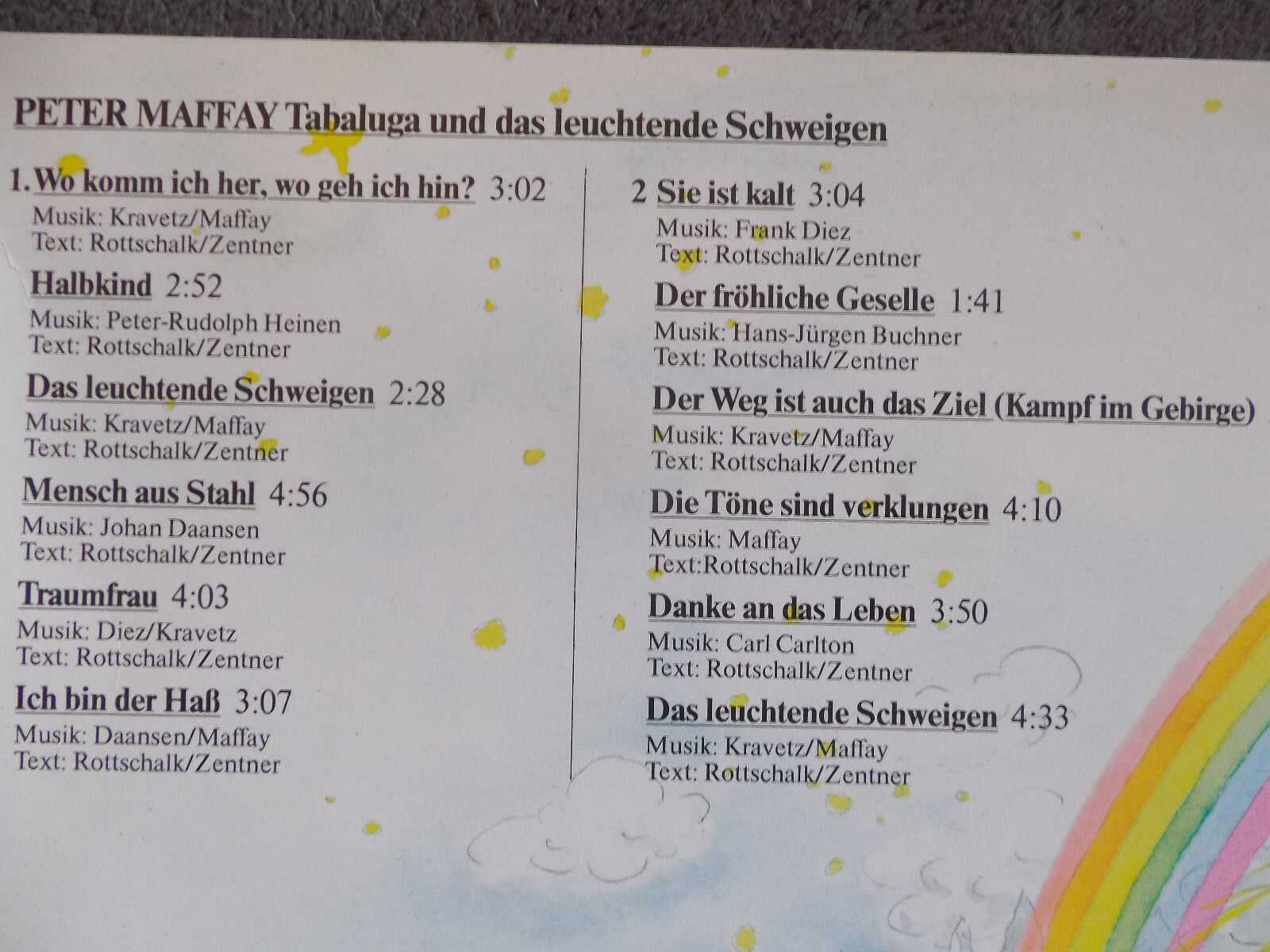 Peter Maffay – Tabaluga und das leichtende Schweigen (Teldec, 1986, LP), Bild 3