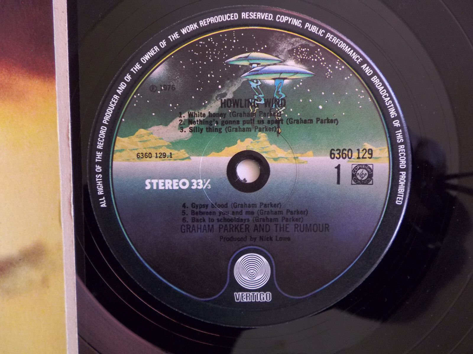 Graham Parker & the Rumour – Howling Wind (LP, Vertigo, 1976), Bild 2