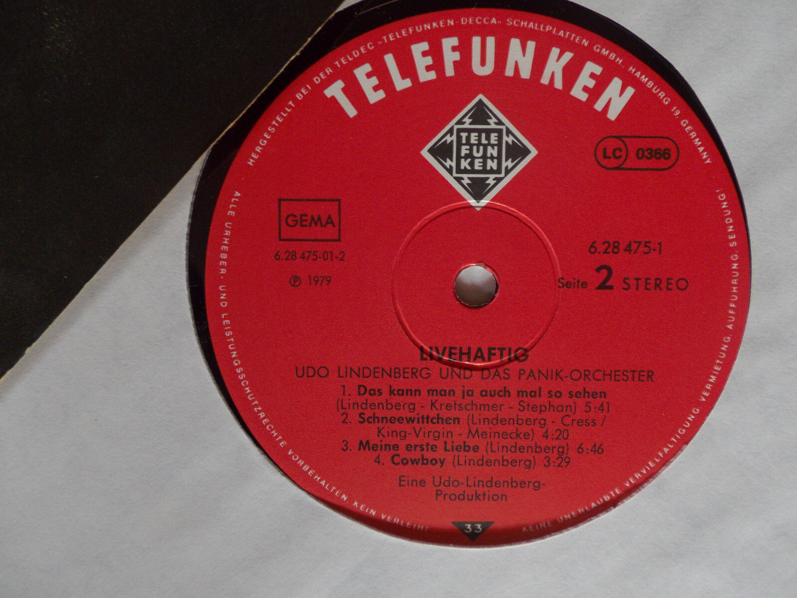 Udo Lindenberg – Livehaftig (Doppel-LP, Telefunken, 1979), Bild 2