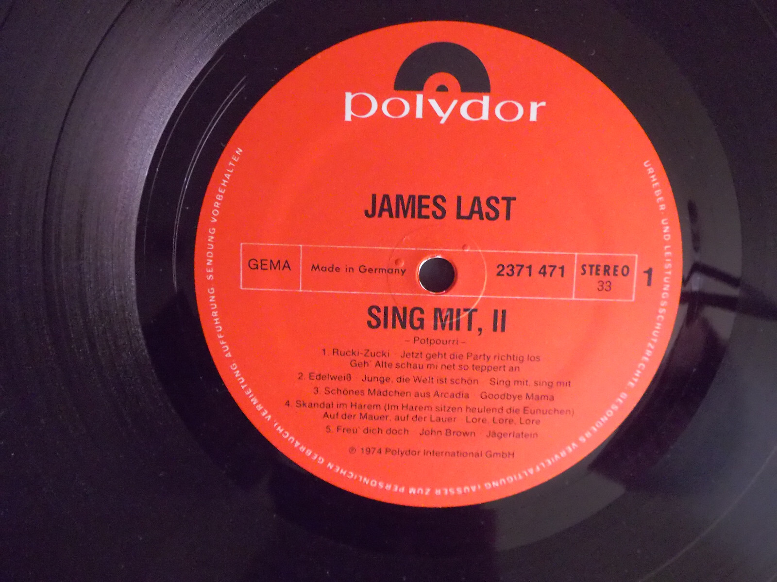 James Last – Sing mit 2 (Polydor, LP), Bild 2
