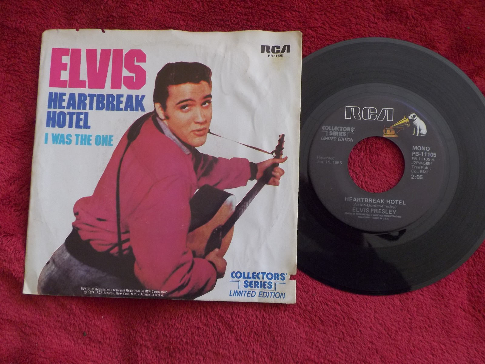 Elvis Presley – Heartbreak hotel / I was the one (RCA Records, PB-11105, 7″-Single)